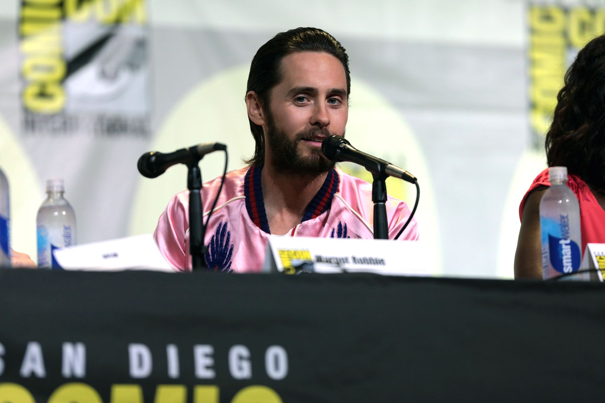 Jared Leto speaking at the 2016 San Diego Comic Con International